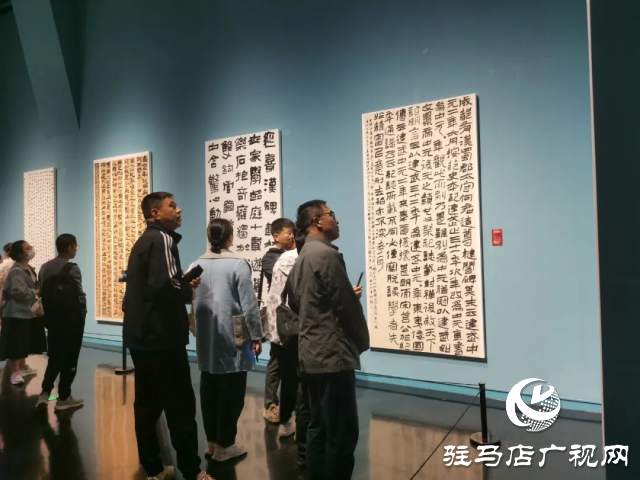 泌陽縣書法家協(xié)會會員齊聚，共賞全國第十三屆書法篆刻展